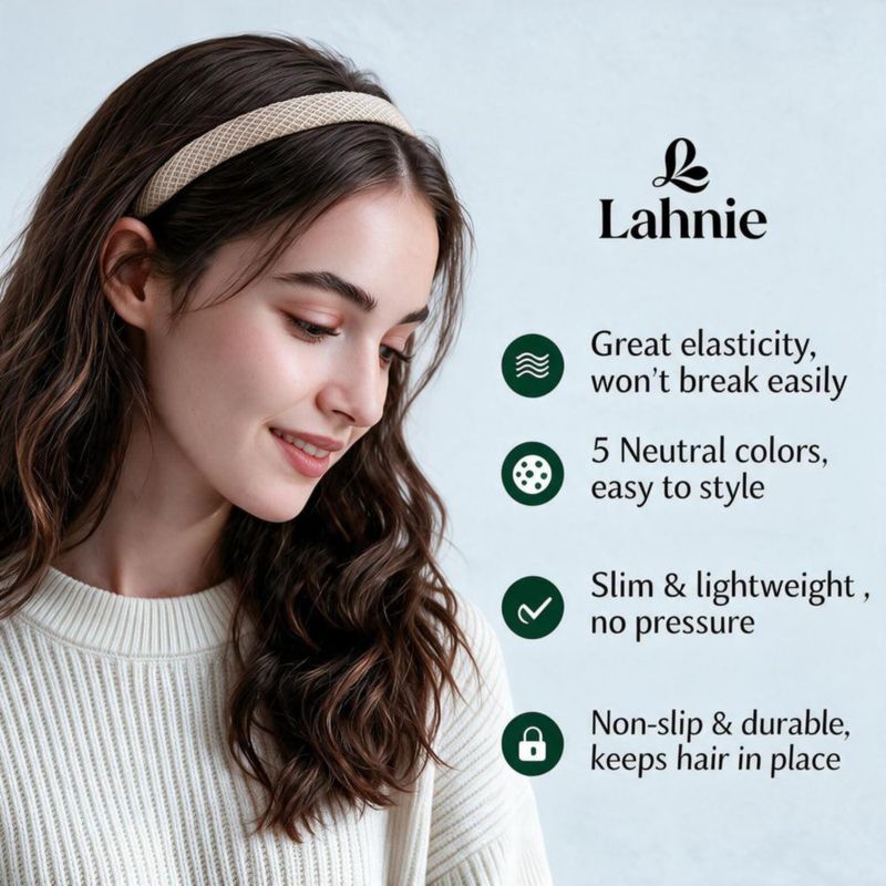 Diademas finas Lahnie - Pack de 5 colores neutros