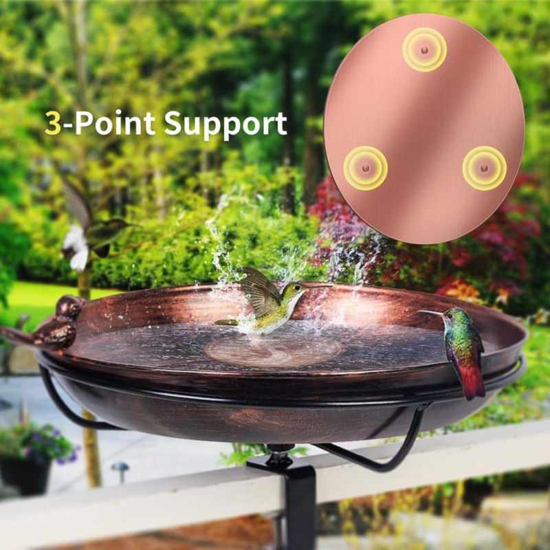 Disco de Soporte Triple Punto de Cobre para Baño de Pájaros NOKOXIN
