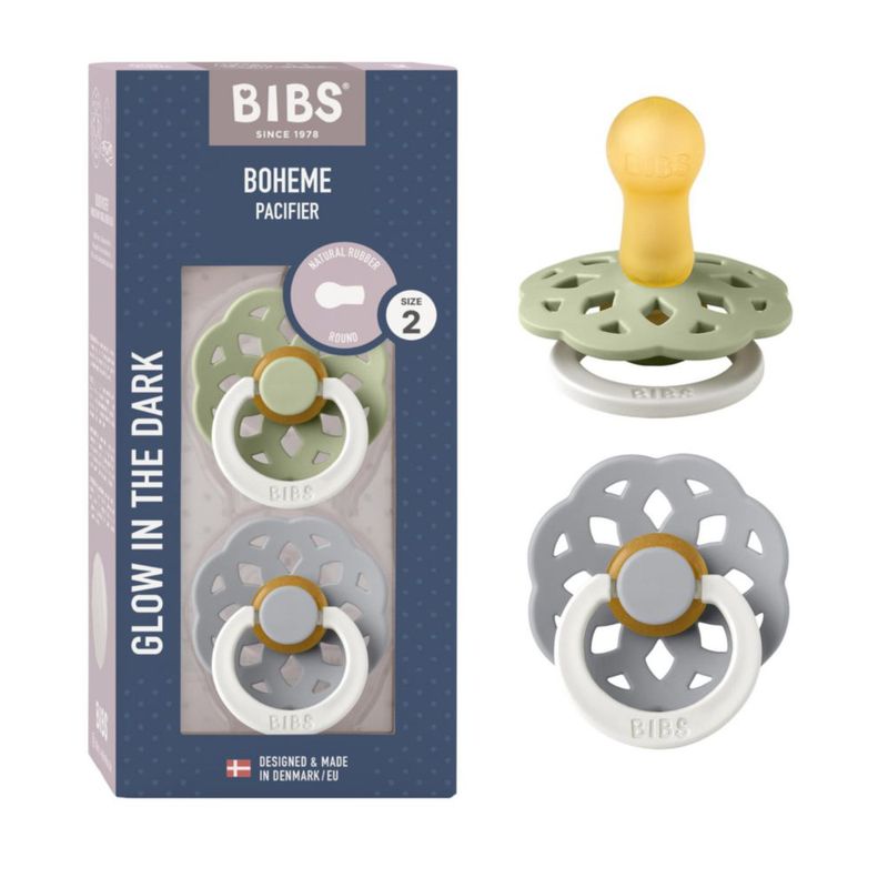 Chupete Bibs Boheme Glow Pack 2 (Talla 2 6‑18 meses)