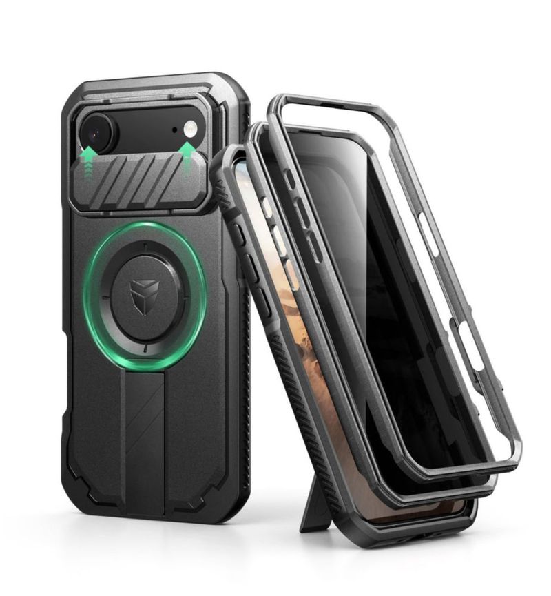 Funda Dexnor para iPhone 65" MagSafe con soporte ajustable negro