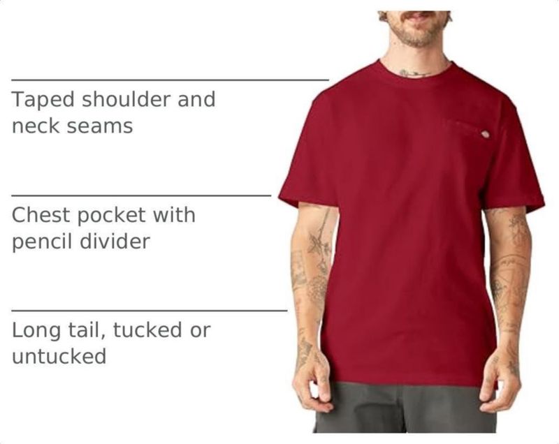 Camiseta Dickies 3XL Alto Rojo Inglés Cuello Redondo