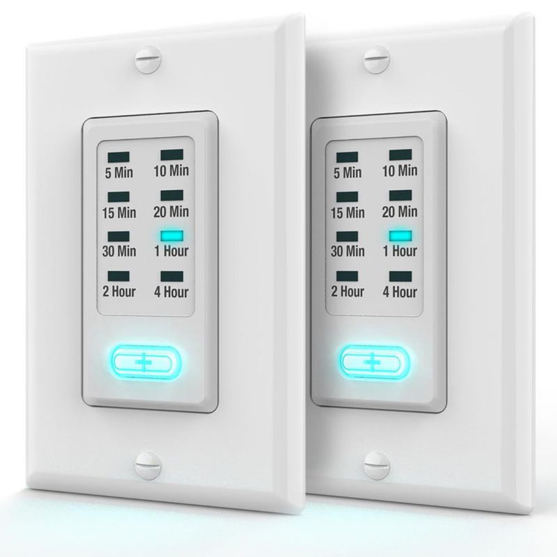 Interruptor temporizador Fosmon 2 unidades 1875 W 9 ajustes montaje empotrado