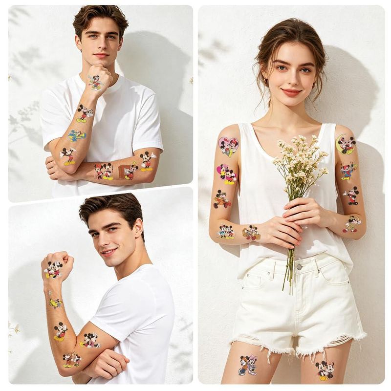 Tatuaje Temporal CRONELYSIA 60 piezas Impermeable de Dibujos Animados