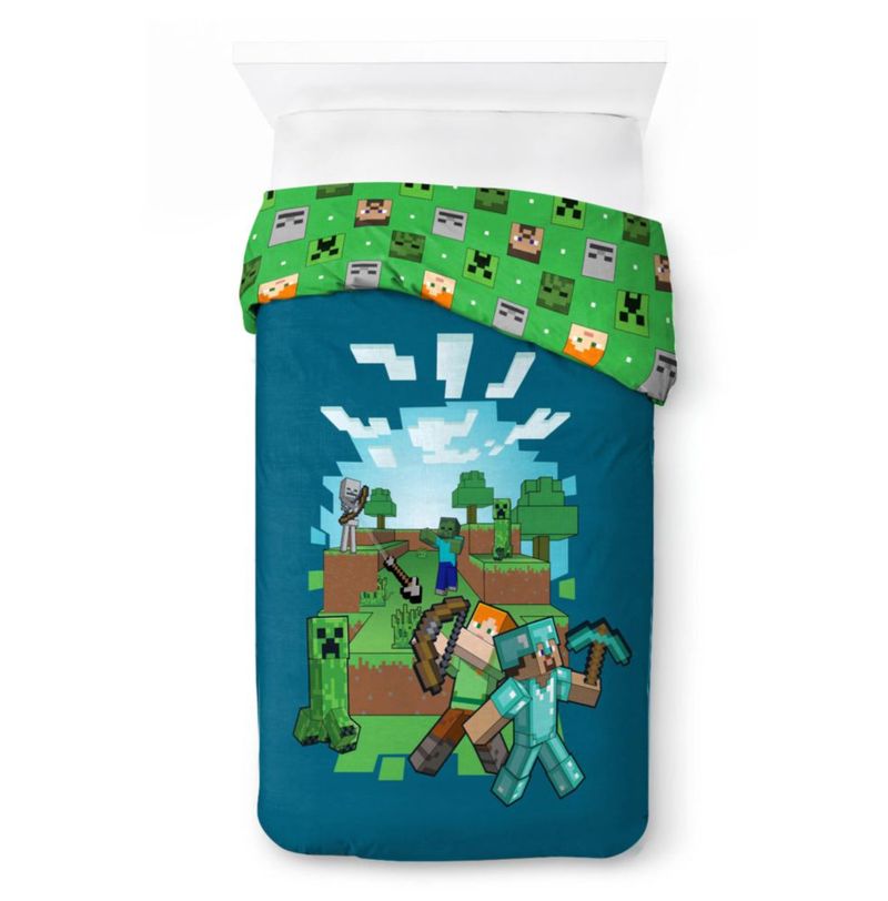 Juego de 2 piezas: Funda de edredón Jay Franco Twin Minecraft azul
