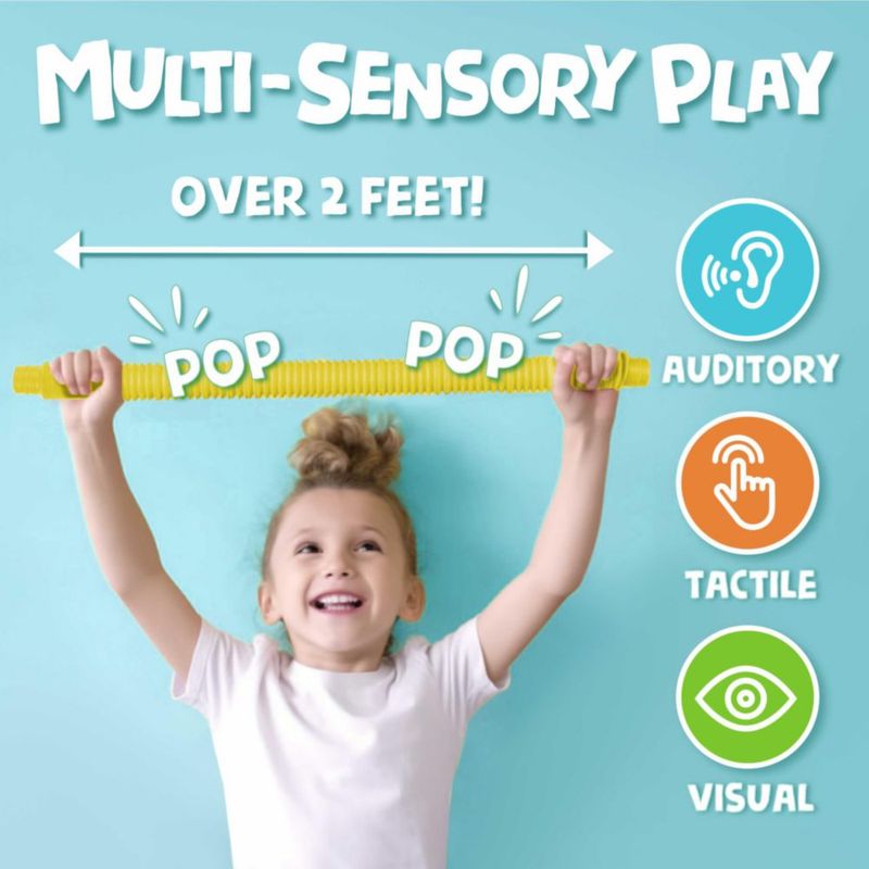 BUNMO Pop Tubes Pack de 6 Juguetes Sensoriales para Niños de 3 Años en Adelante