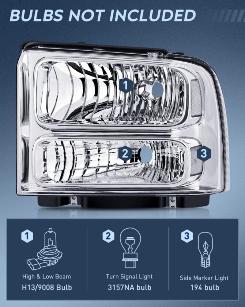 Conjunto de faros Nilight F250/F350/F450/F550 cromo