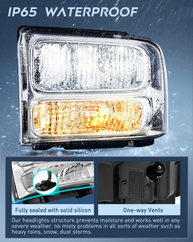 Conjunto de faros Nilight F250/F350/F450/F550 cromo