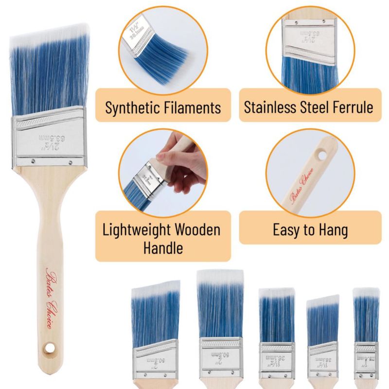 Pincel de pintura Bates Choice 5 cm 12 piezas con mango de madera