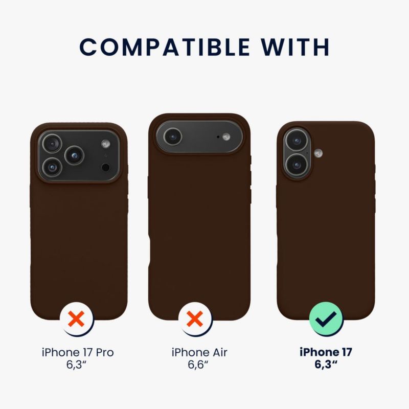 Funda kwmobile para iPhone 17 de TPU silicona color chocolate