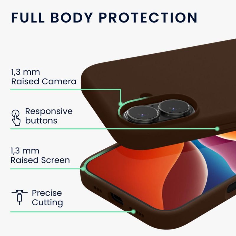 Funda kwmobile para iPhone 17 de TPU silicona color chocolate