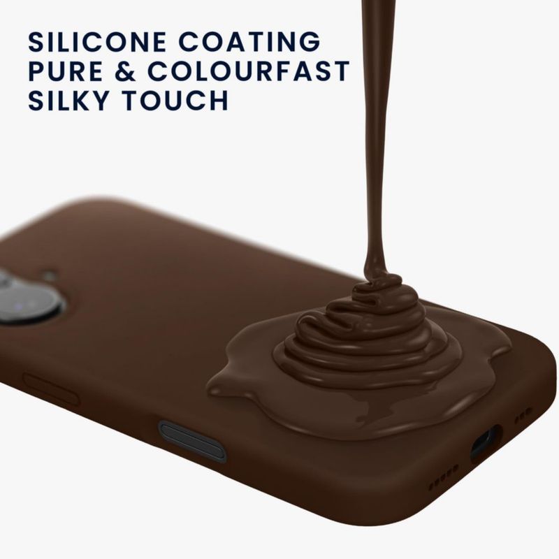 Funda kwmobile para iPhone 17 de TPU silicona color chocolate