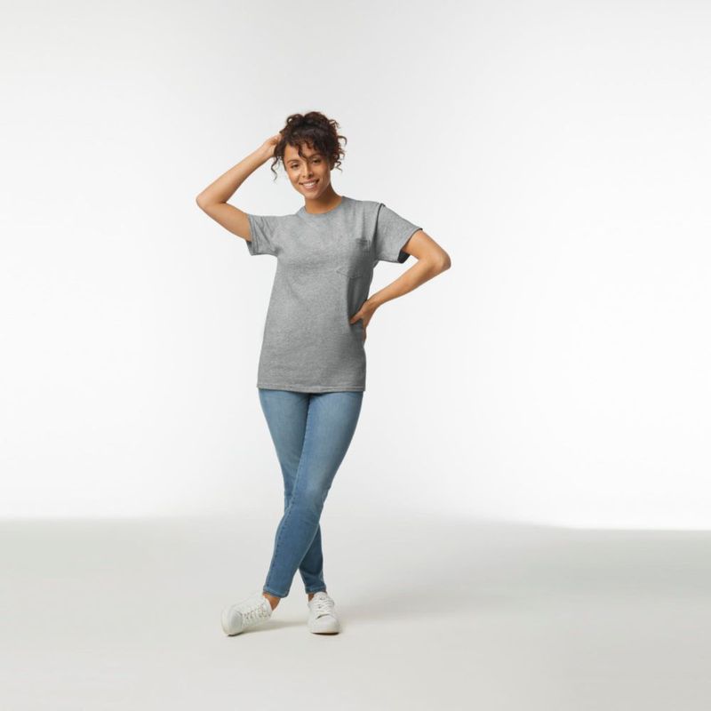 Camiseta Gildan G2300 Pack de 2 Gris Deportivo Talla Grande
