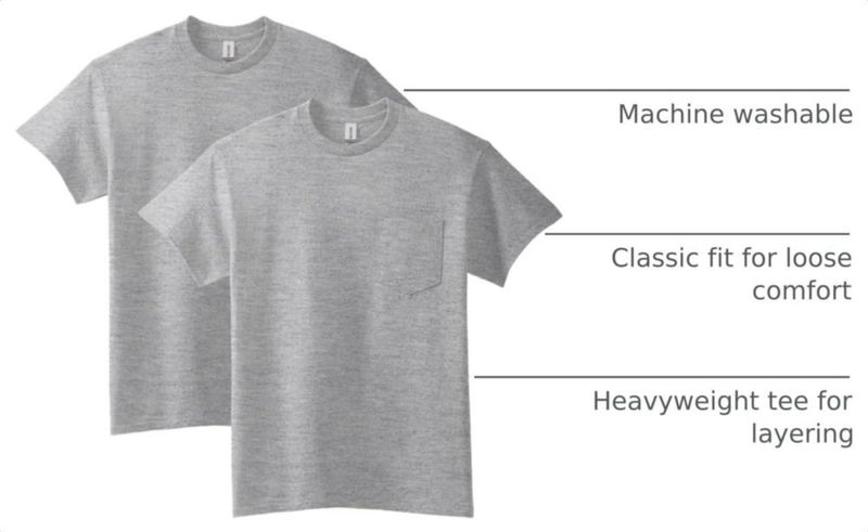 Camiseta Gildan G2300 Pack de 2 Gris Deportivo Talla Grande
