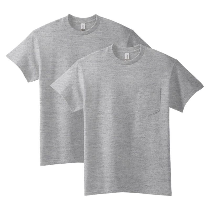 Camiseta Gildan G2300 Pack de 2 Gris Deportivo Talla Grande