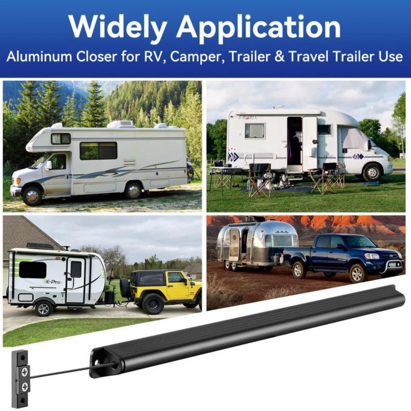 Cerrador de Puerta HOUTRIDA 37 cm para Mosquitera de Autocaravana
