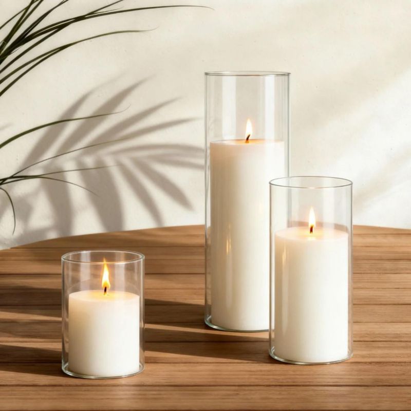 Set de Velas y Jarrones VEVOR 36 piezas 12 cm/18 cm/25 cm blanco