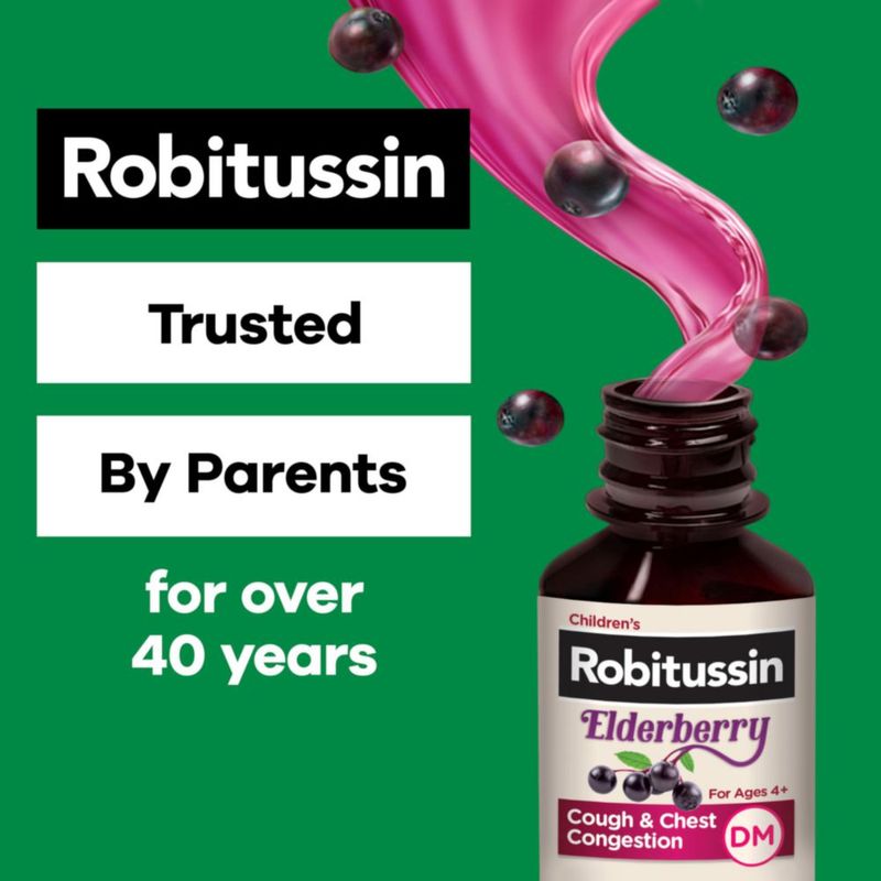 Jarabe para la tos Robitussin Elderberry 118 ml DM para niños