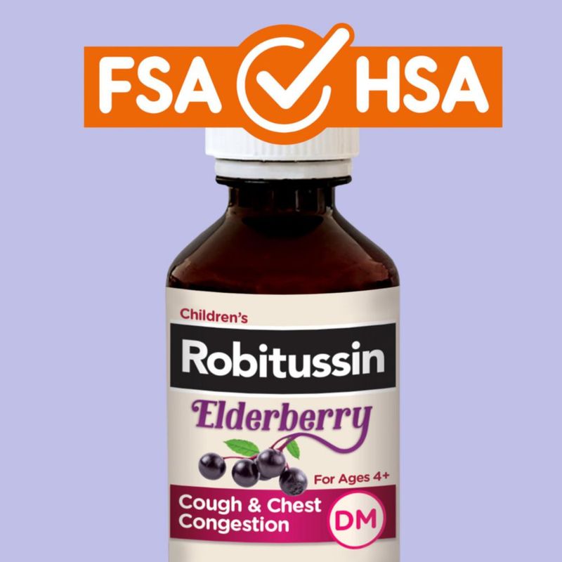 Jarabe para la tos Robitussin Elderberry 118 ml DM para niños