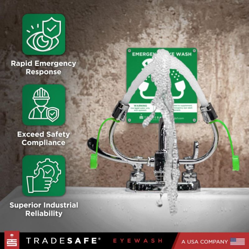 Estación de lavado de ojos TRADESAFE de montaje en grifo – aprobada por OSHA
