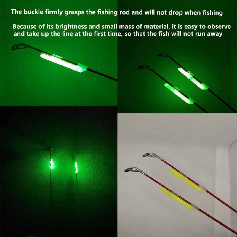 Luces para caña de pescar LINGUANG 100 uds barra luminosa con alarma de picada