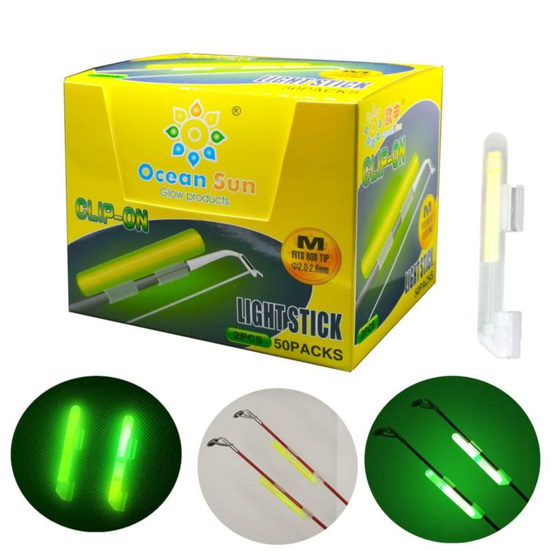 Luces para caña de pescar LINGUANG 100 uds barra luminosa con alarma de picada