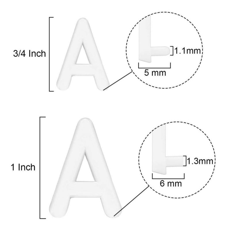 Letras para pizarra Garsum 645 piezas blancas 1" y 3/4"