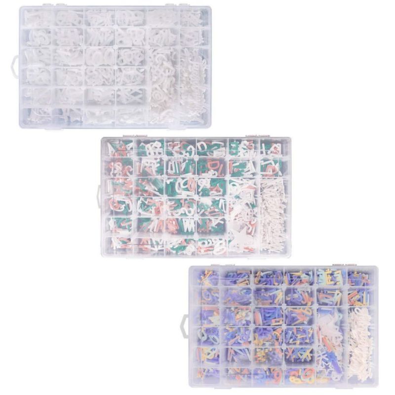 Letras para pizarra Garsum 645 piezas blancas 1" y 3/4"