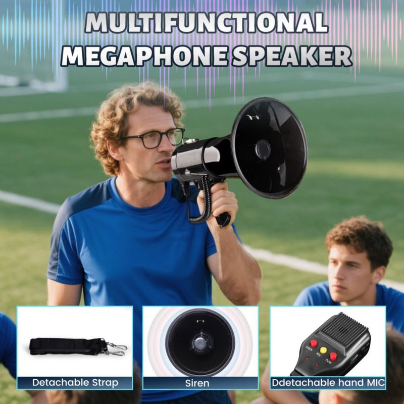 Megáfono Loudmore 50W USB/SD con Grabación - Negro