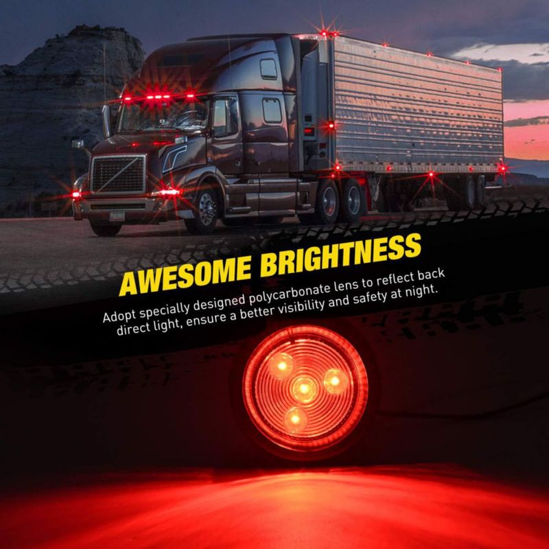 Luz de remolque Nilight LED roja de 5 cm pack de 5