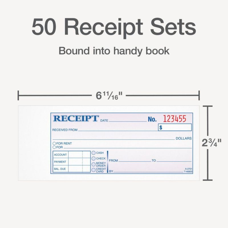 Libro de Recibos Adams 7 cm × 18 cm 50 Juegos Sin Carbono