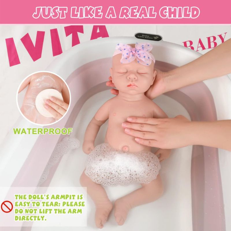 Muñeca de silicona de cuerpo completo IVITA 43 cm realista niña
