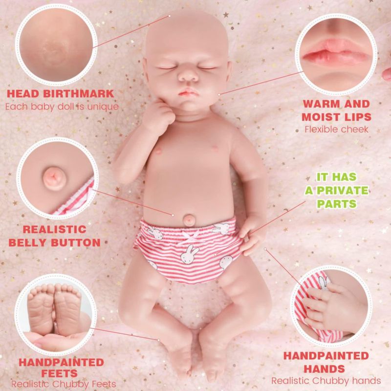 Muñeca de silicona de cuerpo completo IVITA 43 cm realista niña