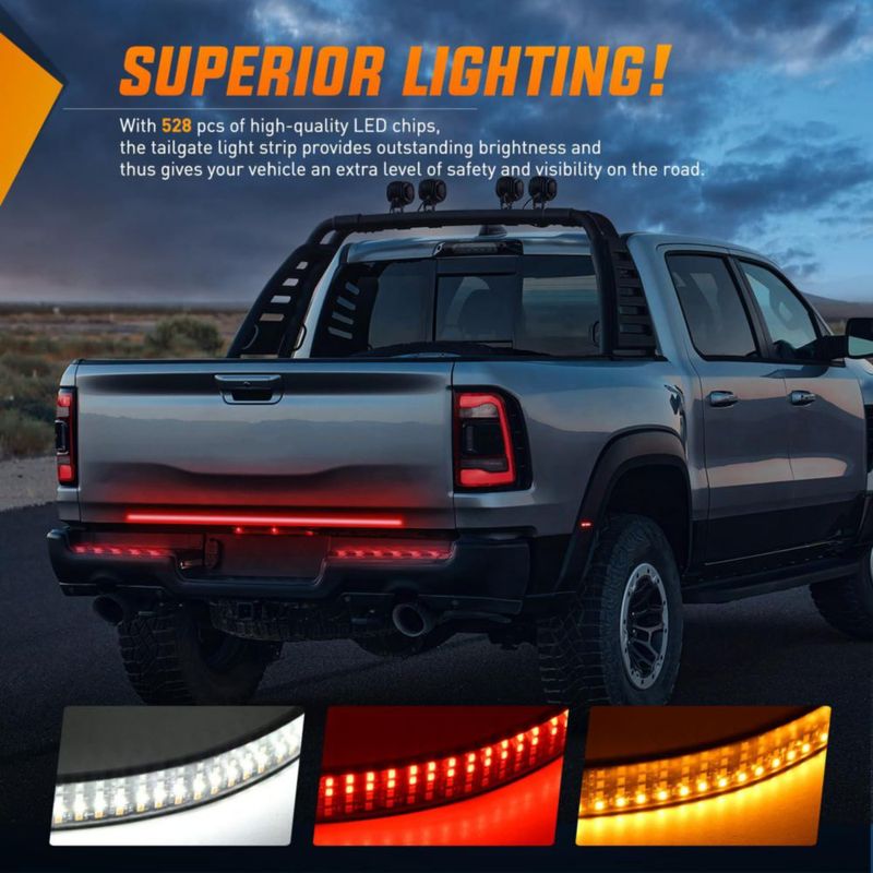 Luz de Portón Trasero Nilight 122 cm 528 LED Cuatro Filas