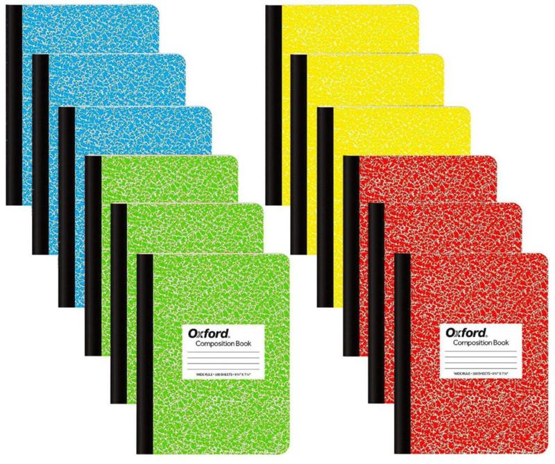 Cuaderno de composición Oxford 25 cm – Pack de 12 100 hojas