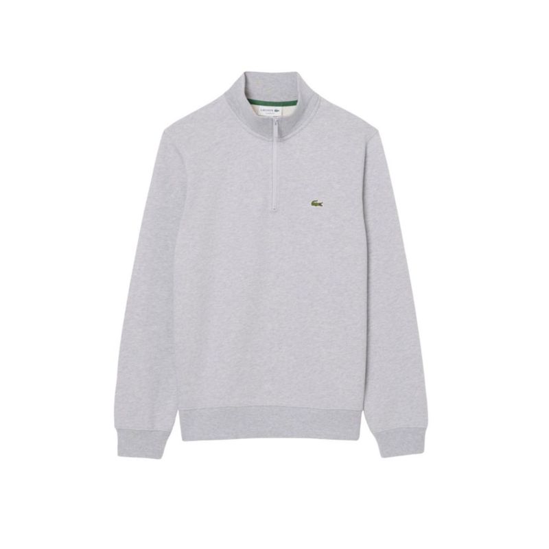 Sudadera Lacoste talla S color Silver Chine con cremallera y felpa