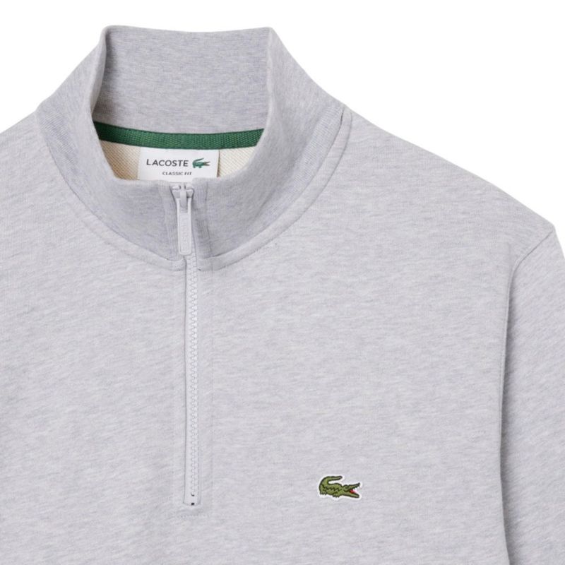 Sudadera Lacoste talla S color Silver Chine con cremallera y felpa
