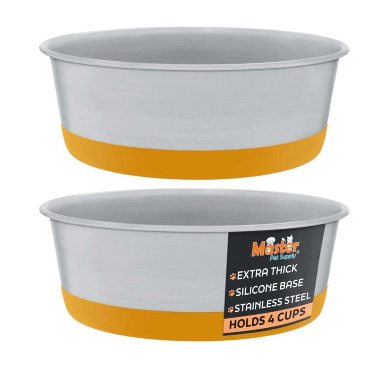 Juego de 2 cuencos para perros Master Pet Supply 950 ml Mango Tango