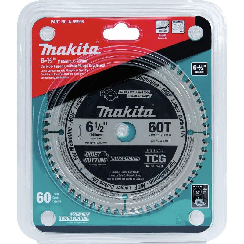 Hoja de sierra Makita 165 mm 60 T Carburo TCG