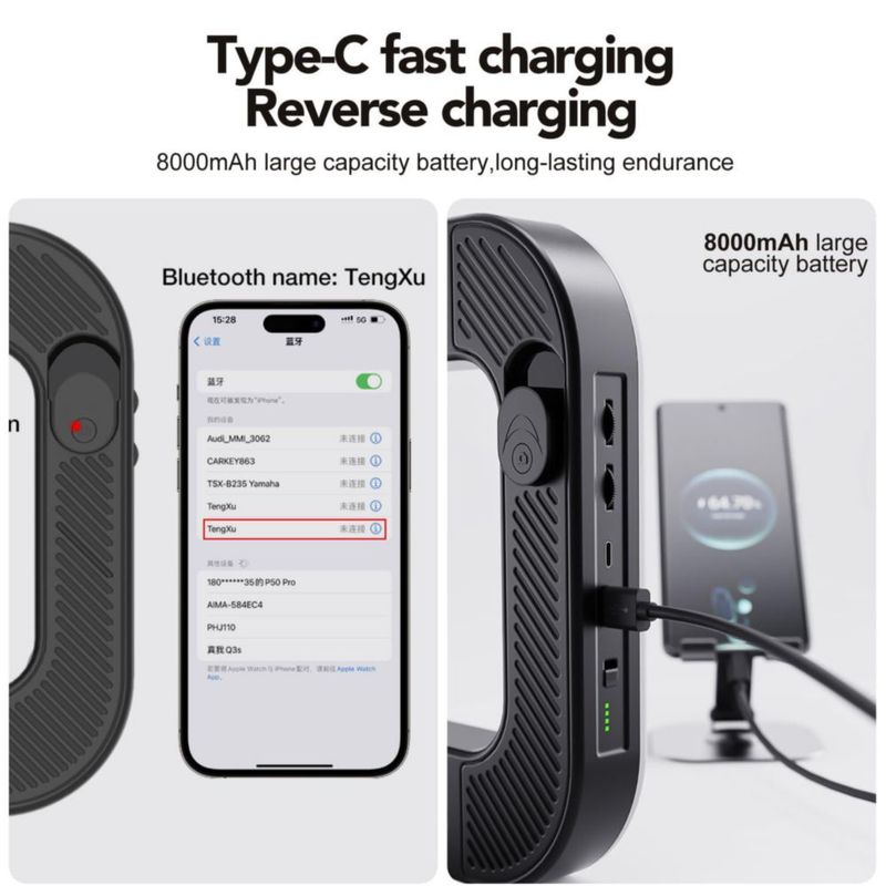 Luz de cámara Nagnahz 20 W con anillo y batería de 8000 mAh