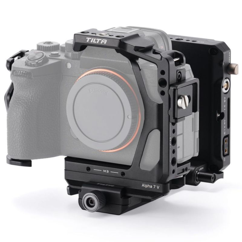 Jaula para cámara Tilta Alpha 7V/IV/R V con kit de alimentación V‑Mount negro