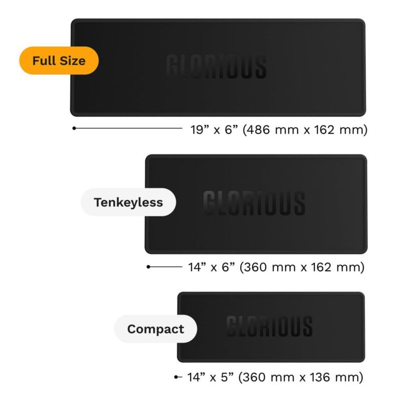 Alfombrilla para Teclado GLORIOUS Negra Antiruido Lavable
