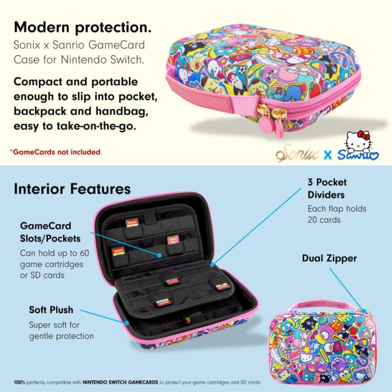 Estuche de juegos Sonix de 60 ranuras Hello Kitty y sus amigos