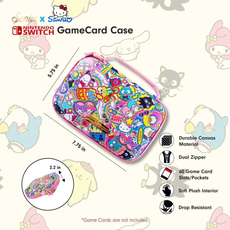 Estuche de juegos Sonix de 60 ranuras Hello Kitty y sus amigos