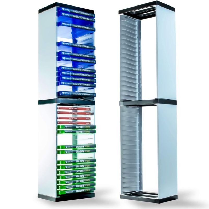 Torre de Almacenamiento de Juegos ADZ 73 cm Blanco Capacidad 36 Juegos