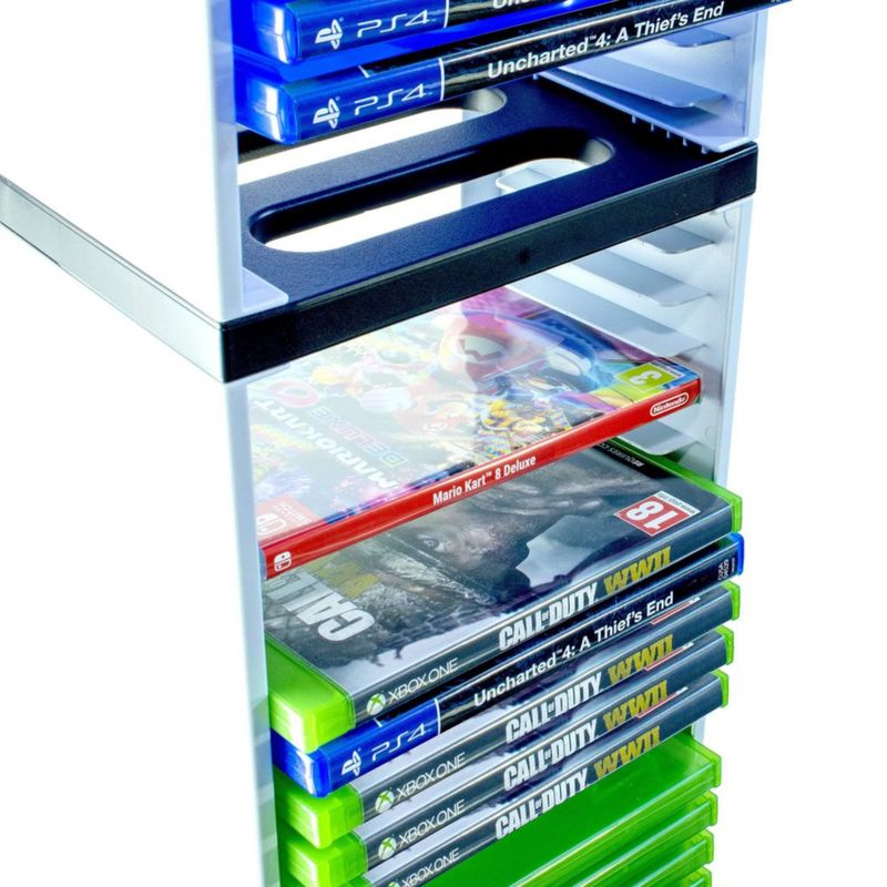 Torre de Almacenamiento de Juegos ADZ 73 cm Blanco Capacidad 36 Juegos