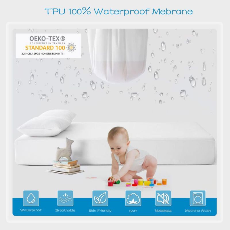Protector de colchón GRT Queen 100% impermeable y transpirable
