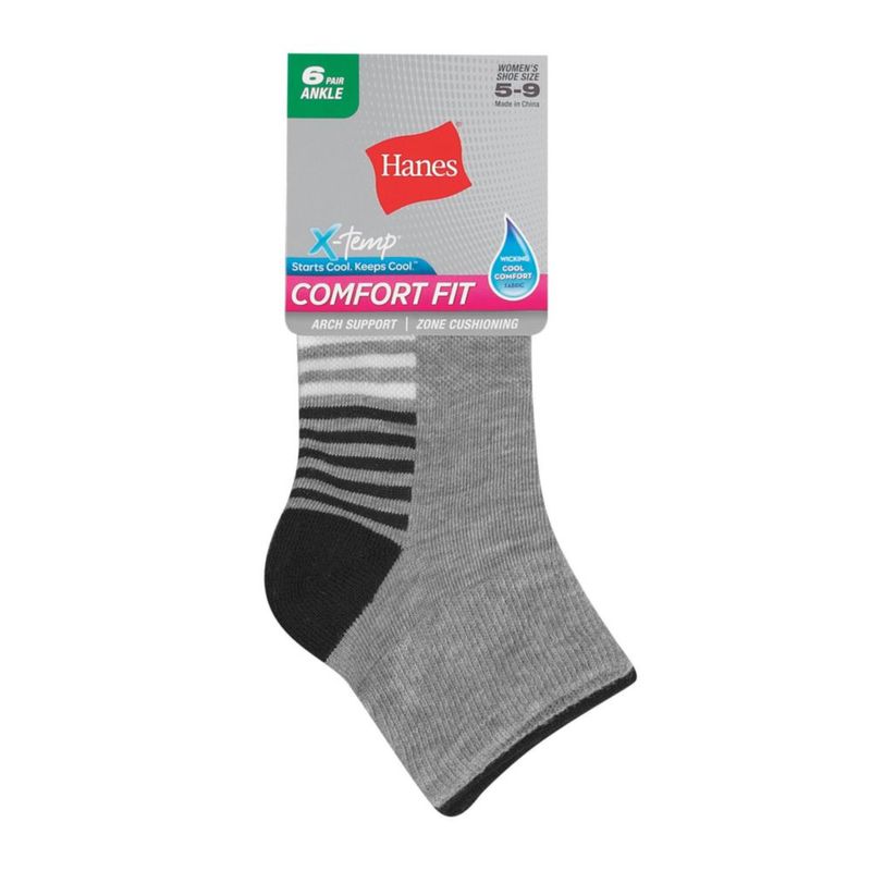Calcetines deportivos Hanes Comfort Fit 6 pares para mujer
