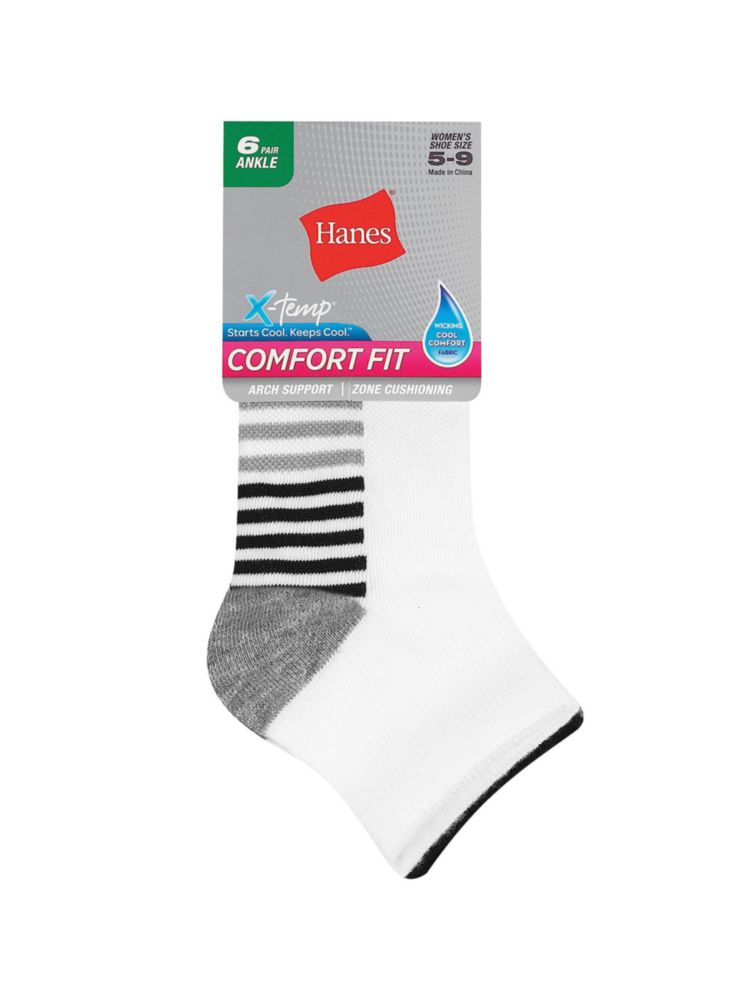 Calcetines deportivos Hanes Comfort Fit 6 pares para mujer