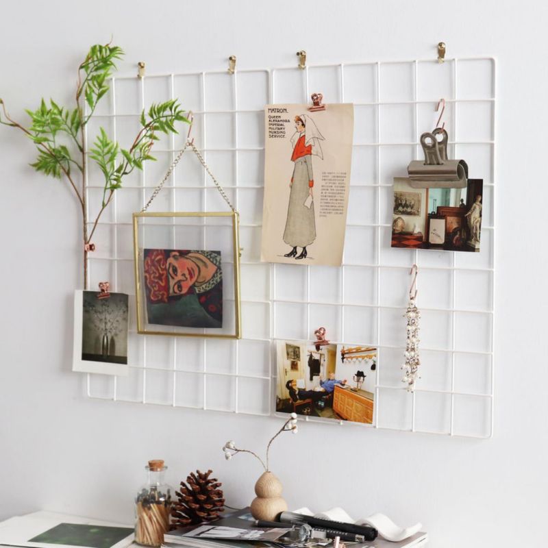 Panel de Malla Metálica PEAUARL 44x30 cm Blanco (2 unidades)
