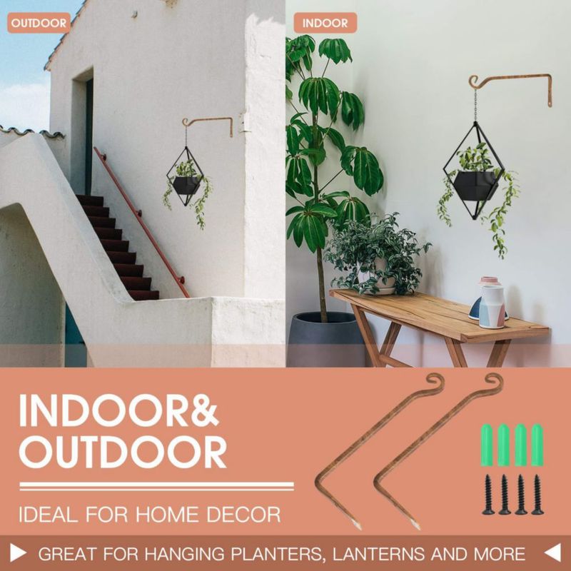 Colgadores de Pared Jardim 25 cm Metal Hierro Color Café - Pack de 2